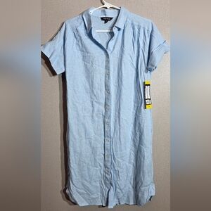 Well Worn Sky Blue Button Down Dress
